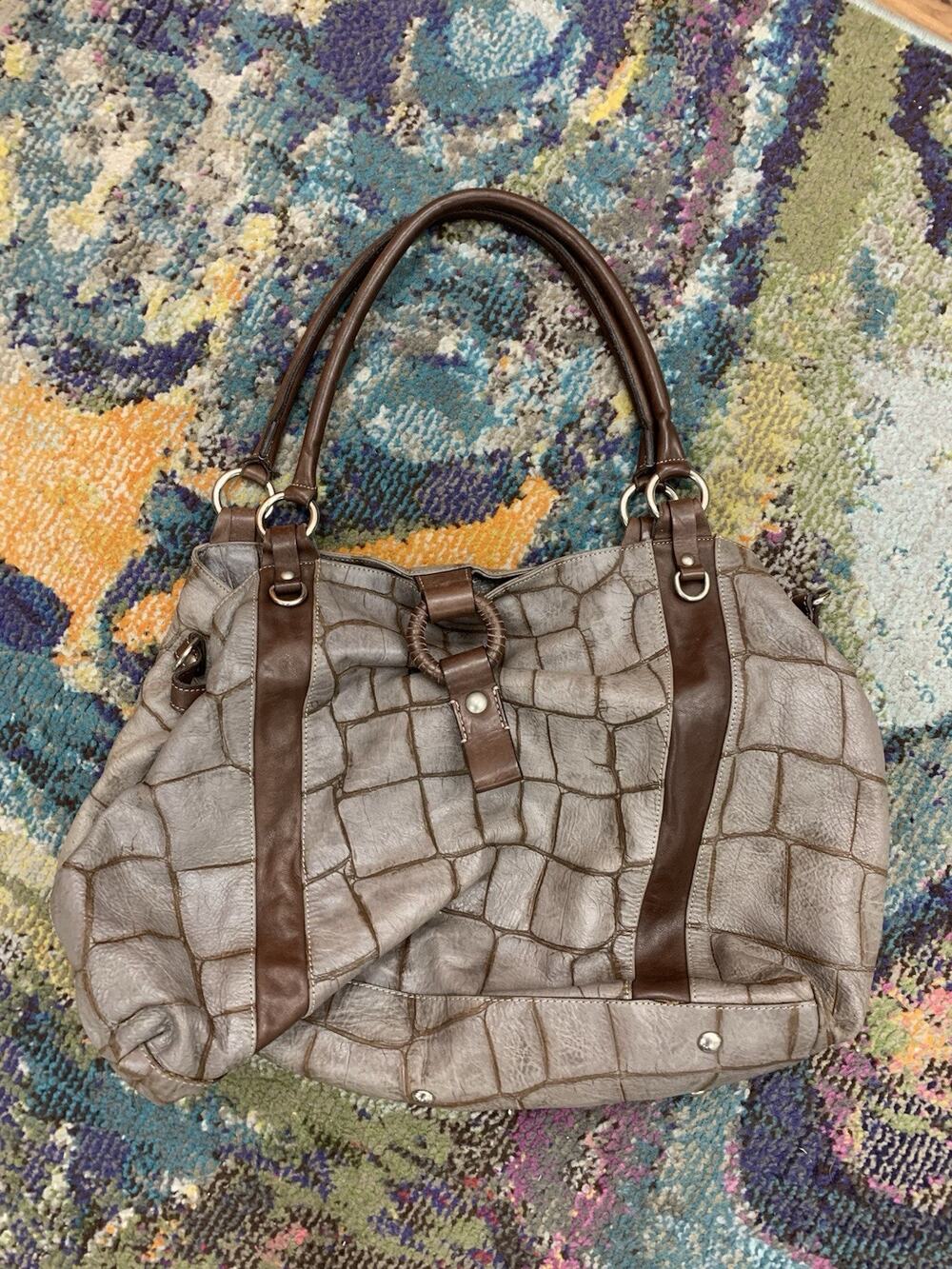 Cavalcanti Genuine Leather Croc-Embossed Tote